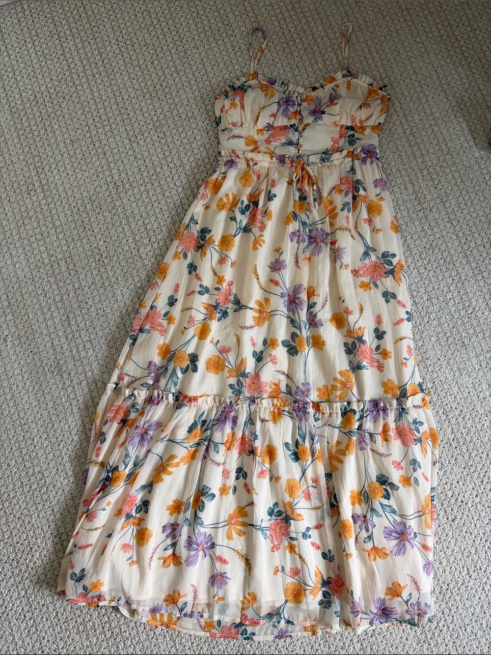Lined Floral Maxi Dress